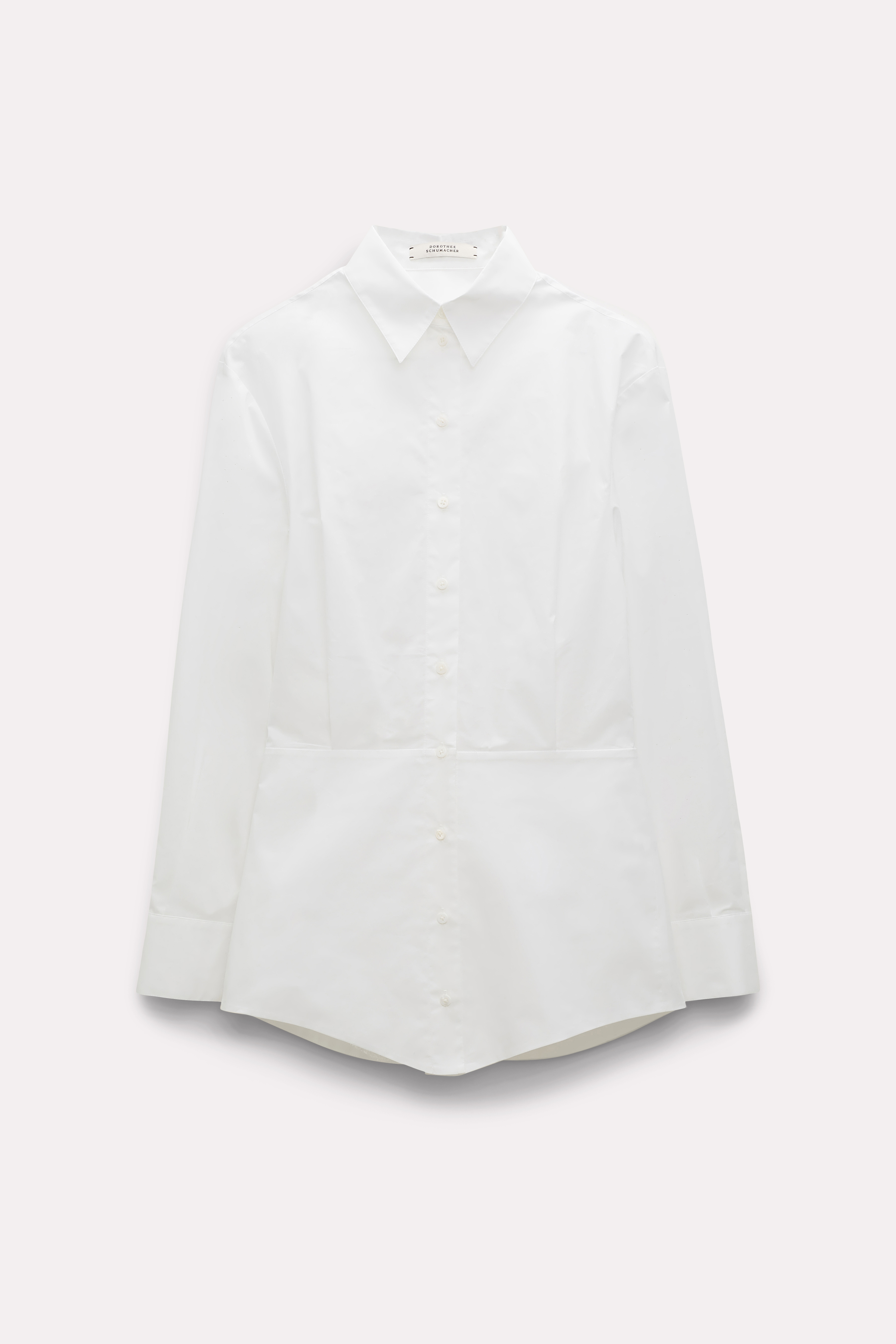Dorothee Schumacher Bloused Cotton Poplin Shirt With Waist Seam In White