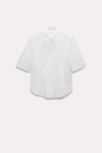 Dorothee Schumacher Short sleeve cotton poplin shirt pure white