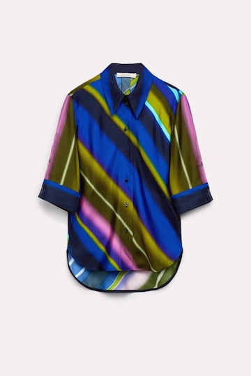 Dorothee Schumacher Bias cut silk twill blouse colorful stripes