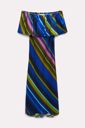 Dorothee Schumacher Bias cut silk twill maxi dress colorful stripes