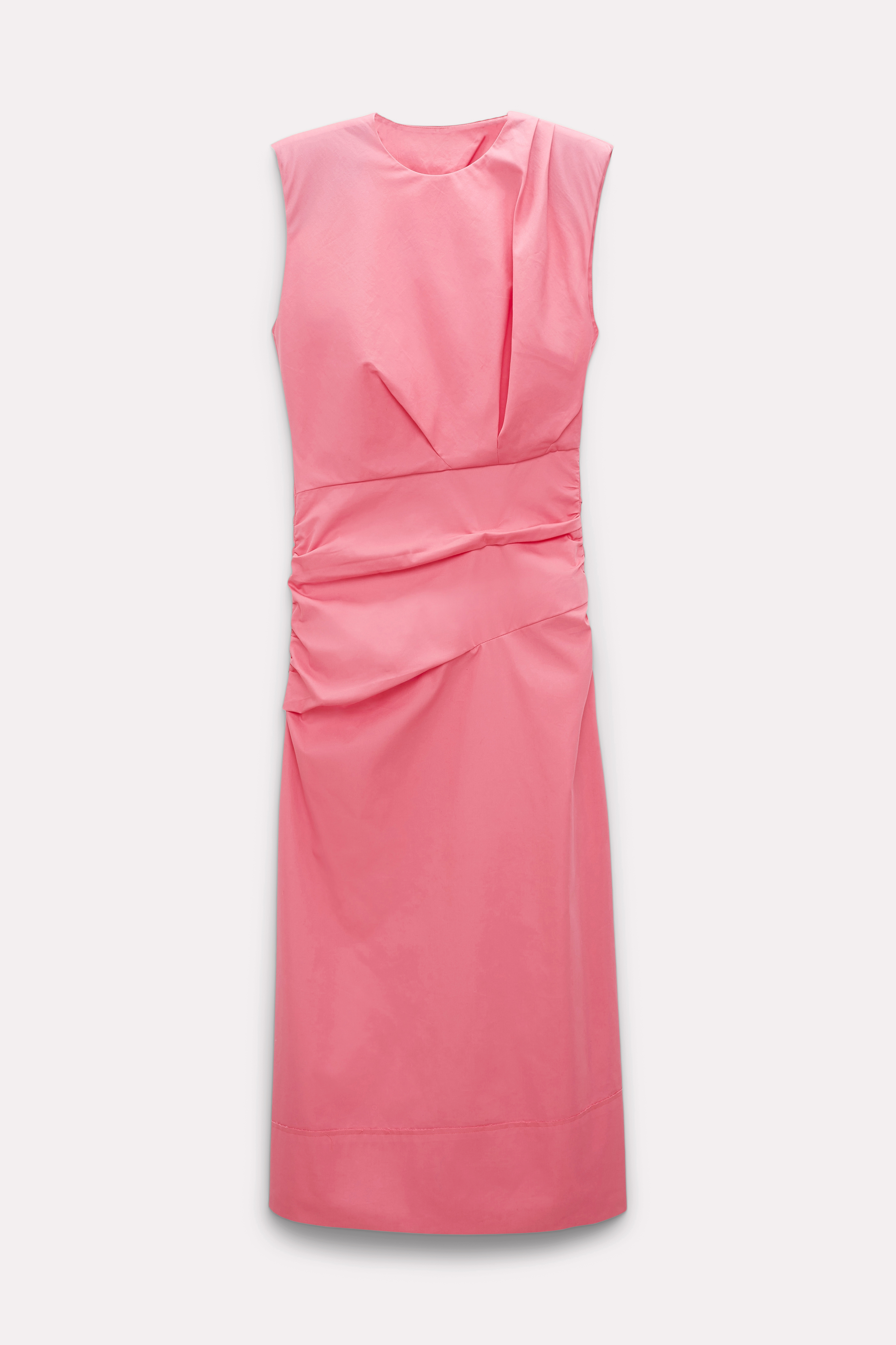 Dorothee Schumacher Gathered Sheath With Cutout Back In Papertouch Cotton In Pink
