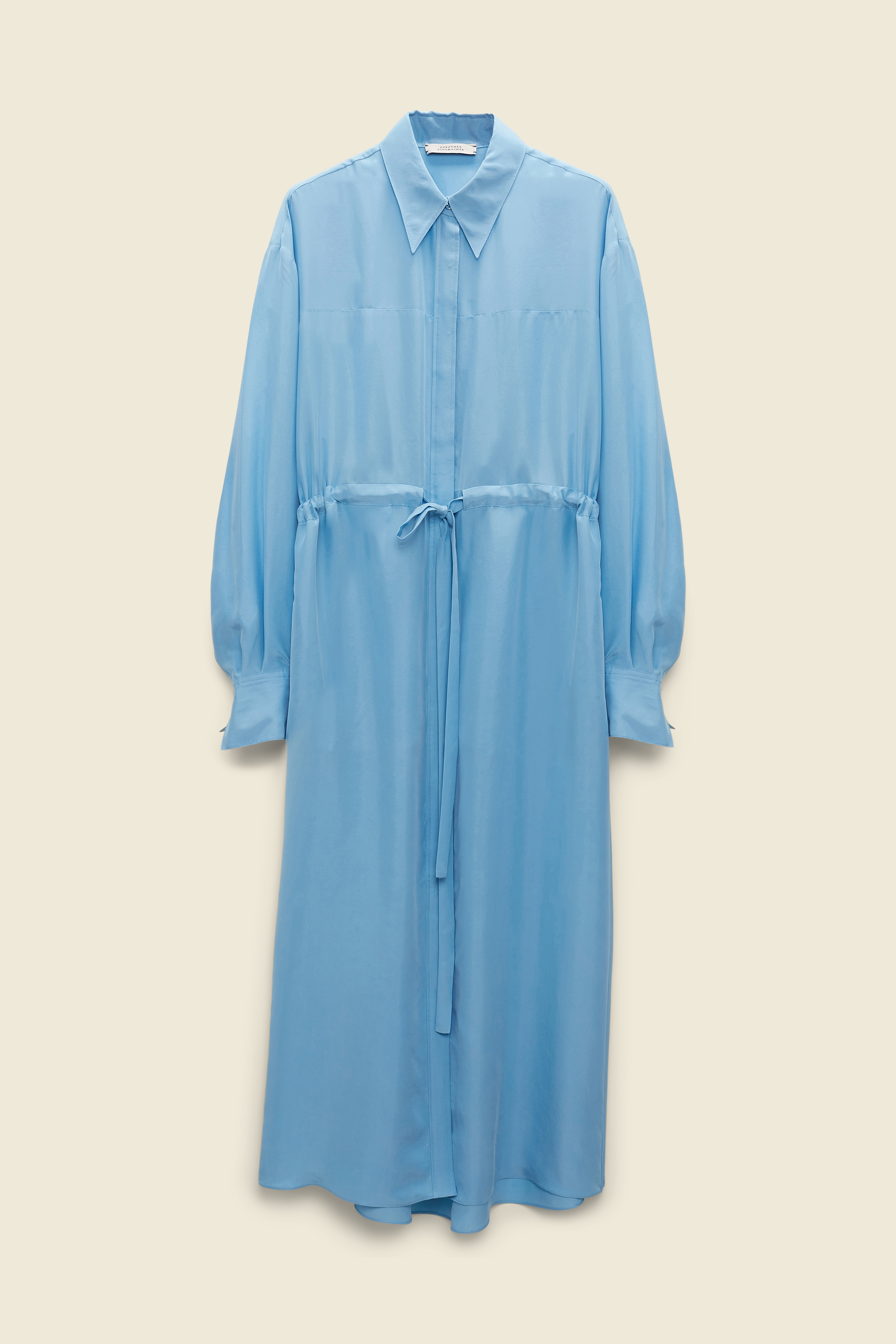 Dorothee Schumacher Hemdblusenkleid aus gewaschener Seide warm blue