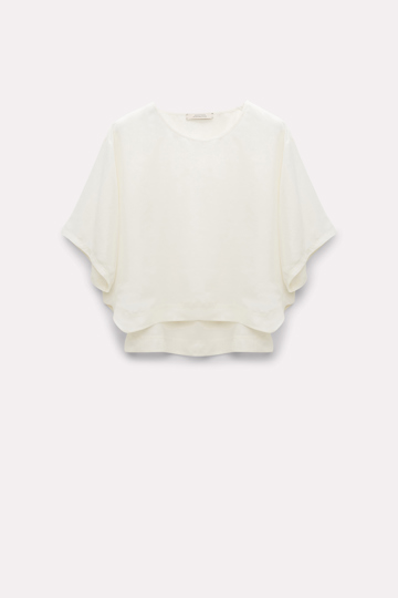 Dorothee Schumacher T-Shirt aus gewaschener Seide camellia white