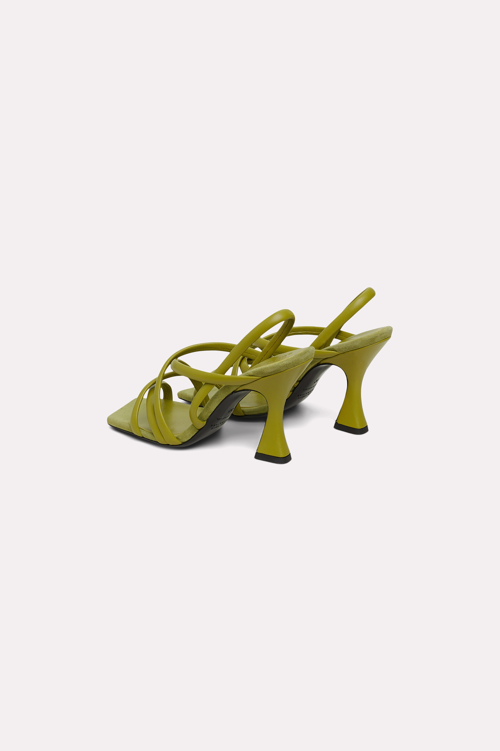 Dorothee Schumacher Puffed leather sandals with louis heel moss green