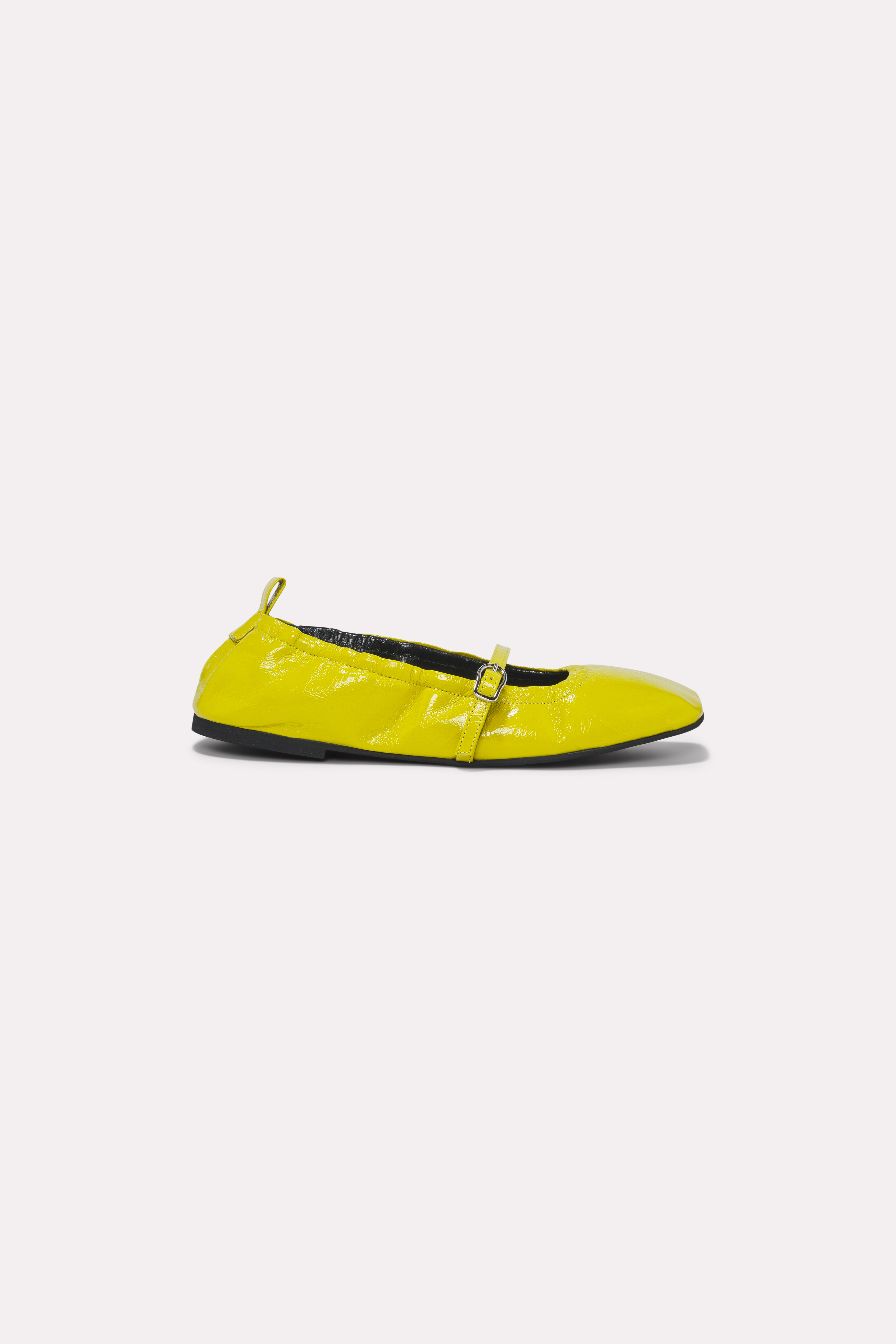 Dorothee Schumacher Square Toe Foldable Ballerinas With Buckle In Yellow