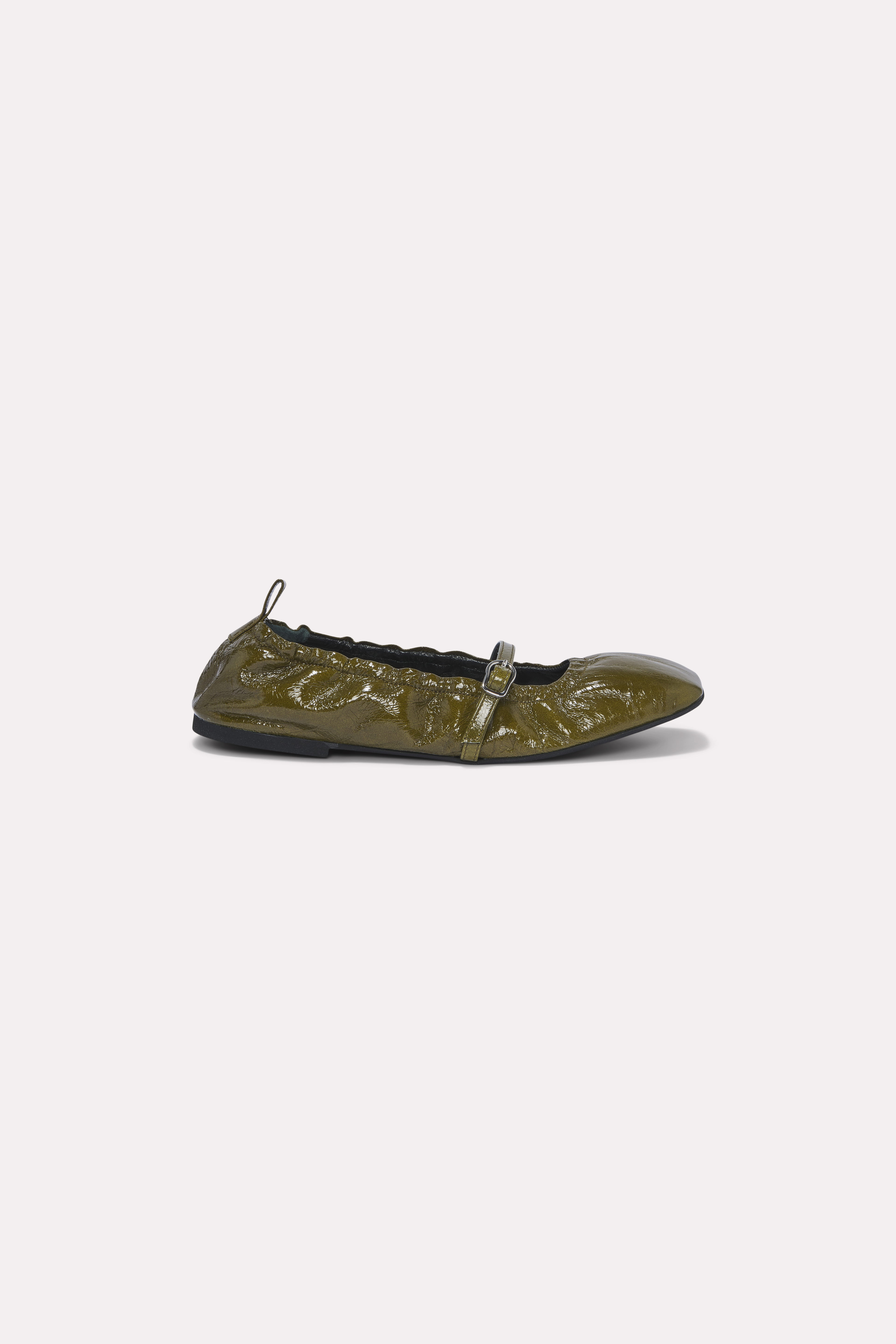 Dorothee Schumacher Square Toe Foldable Ballerinas With Buckle In Green