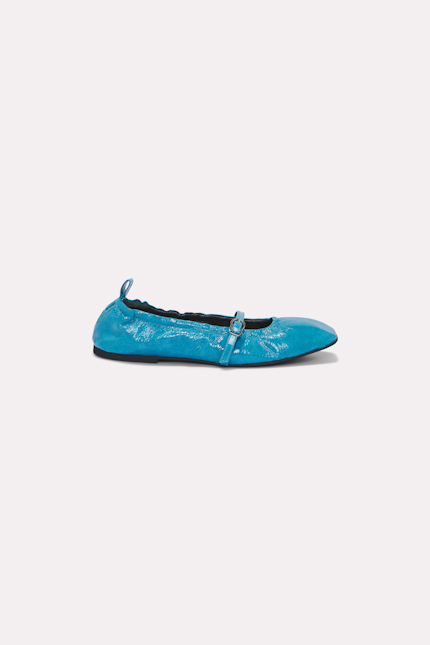 EDGY SIMPLICITY Ballerina Dorothee Schumacher Square toe foldable ballerinas with buckle impulsive blue