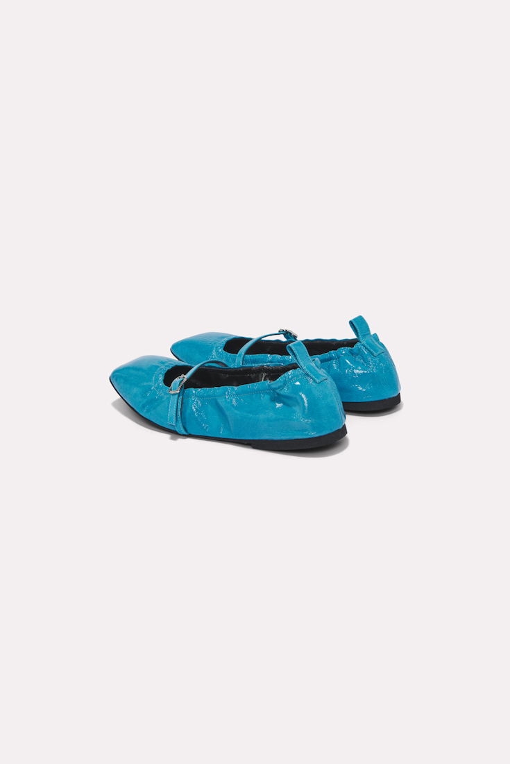Dorothee Schumacher Square toe foldable ballerinas with buckle impulsive blue