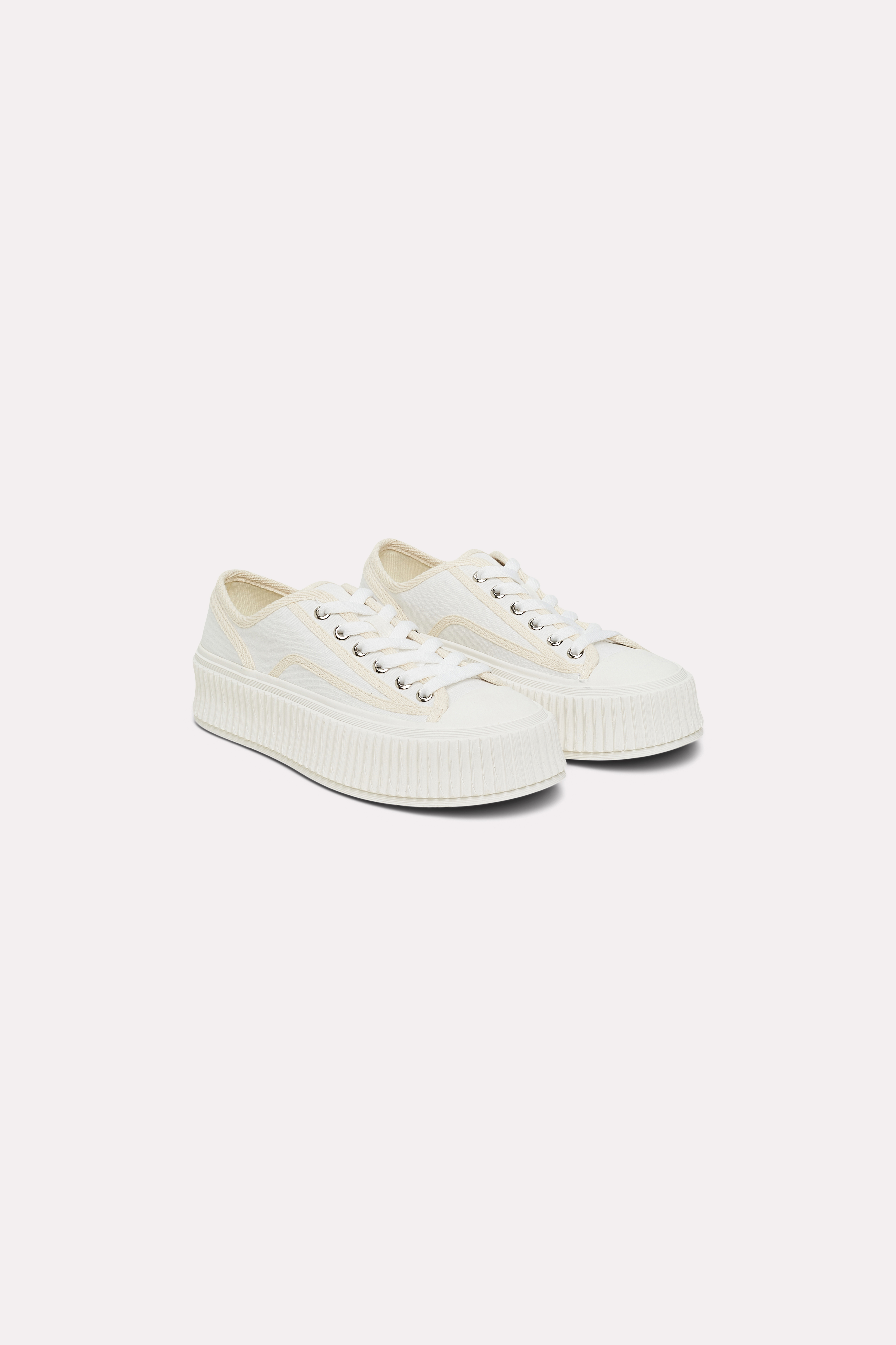Dorothee Schumacher Cotton Canvas Platform Sneakers In White