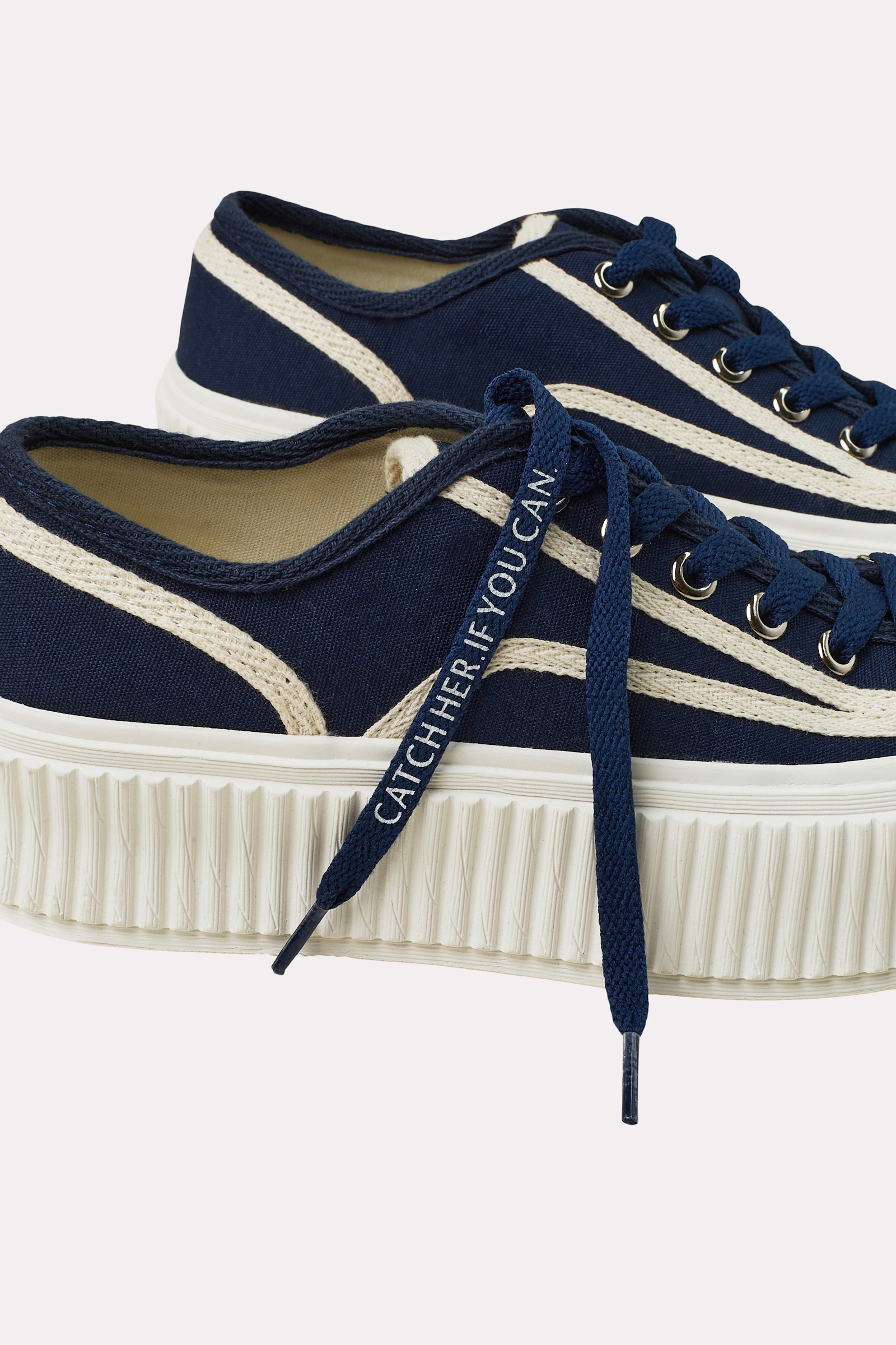 Dorothee Schumacher Cotton canvas platform sneakers dark blue