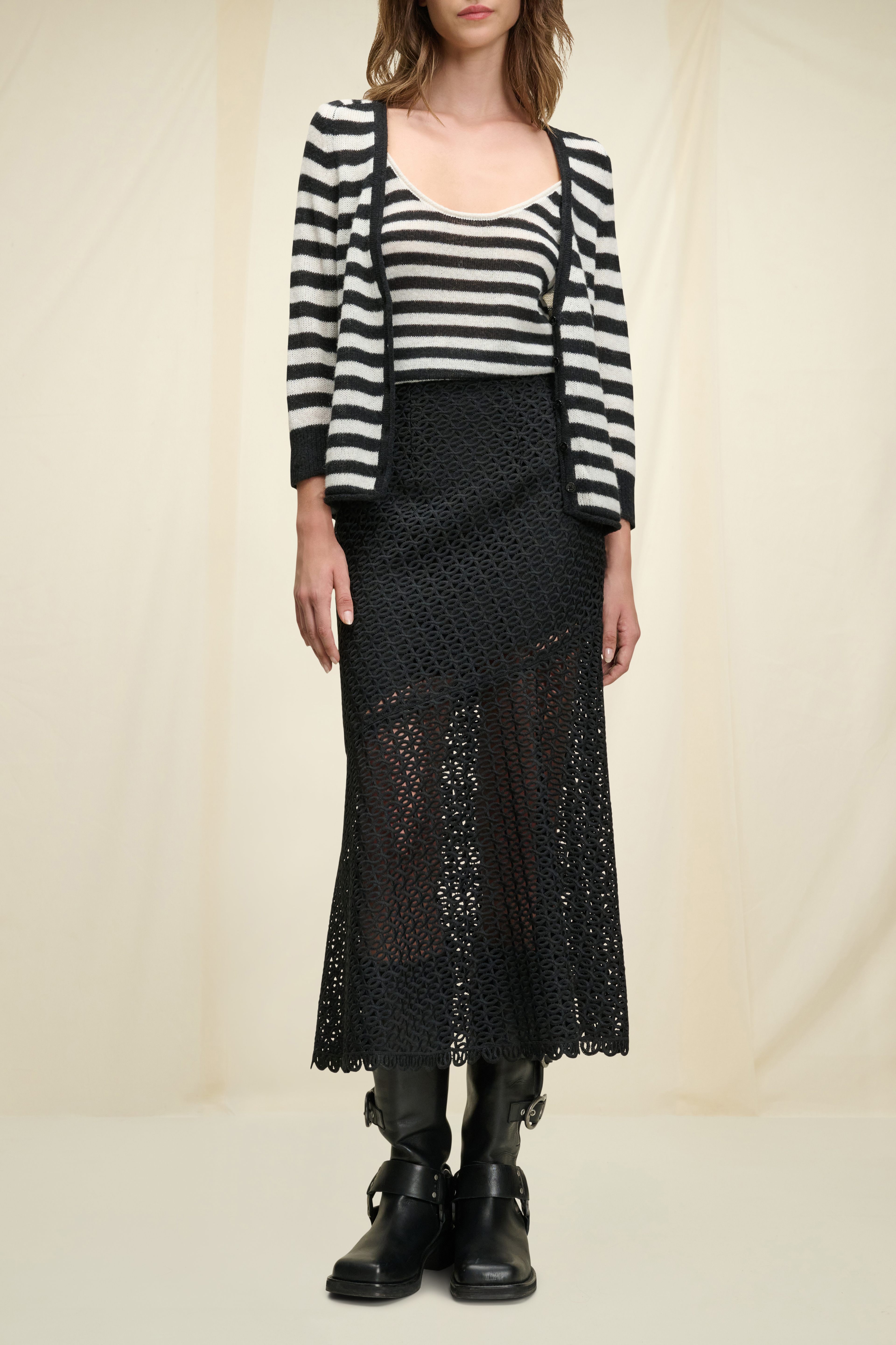 Dorothee Schumacher Twinset comprising a striped V-neck cardigan and