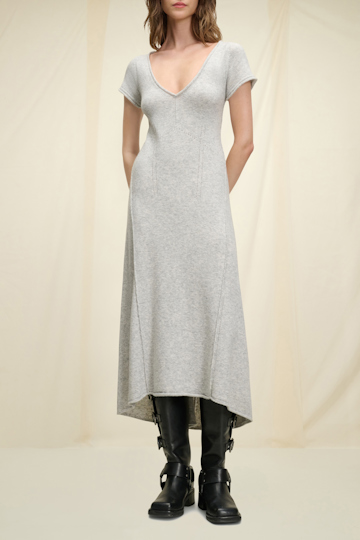 Dorothee Schumacher Soft midi dress soft calm grey