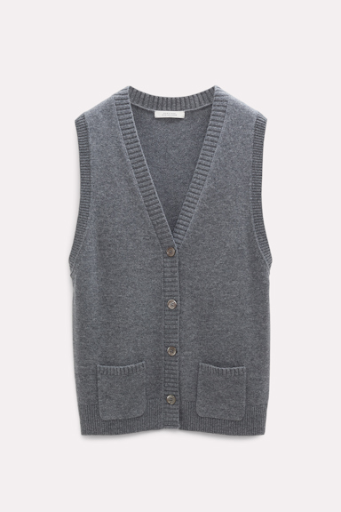 Dorothee Schumacher Merino cashmere sweater vest true grey