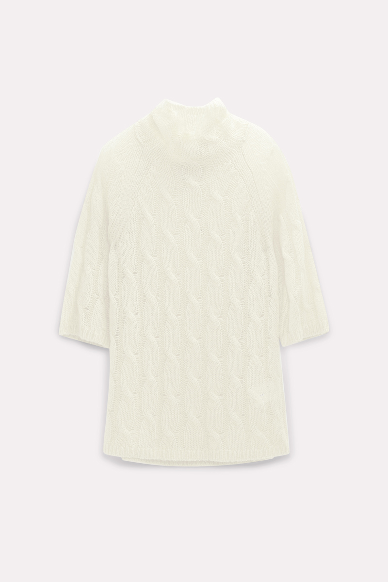 Dorothee Schumacher Turtleneck Sweater With Cable Pattern In White