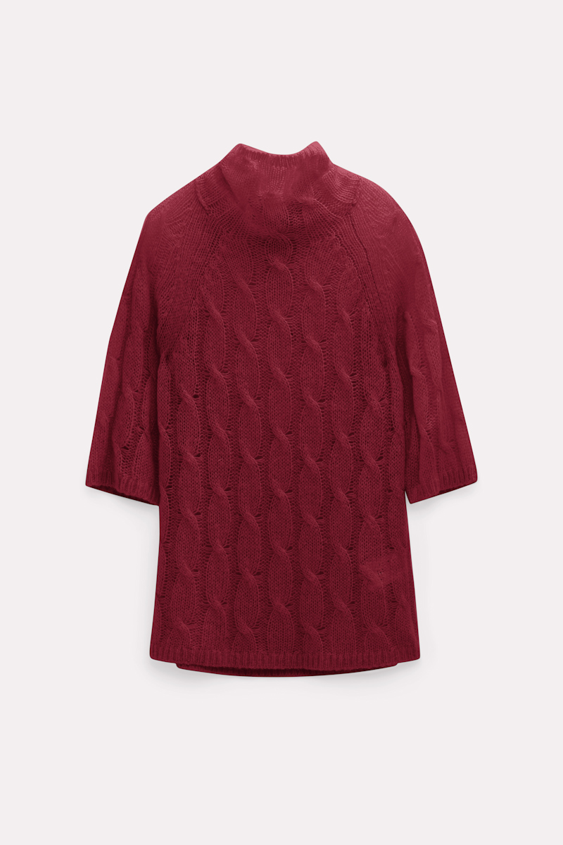 Dorothee Schumacher Turtleneck Sweater With Cable Pattern In Red