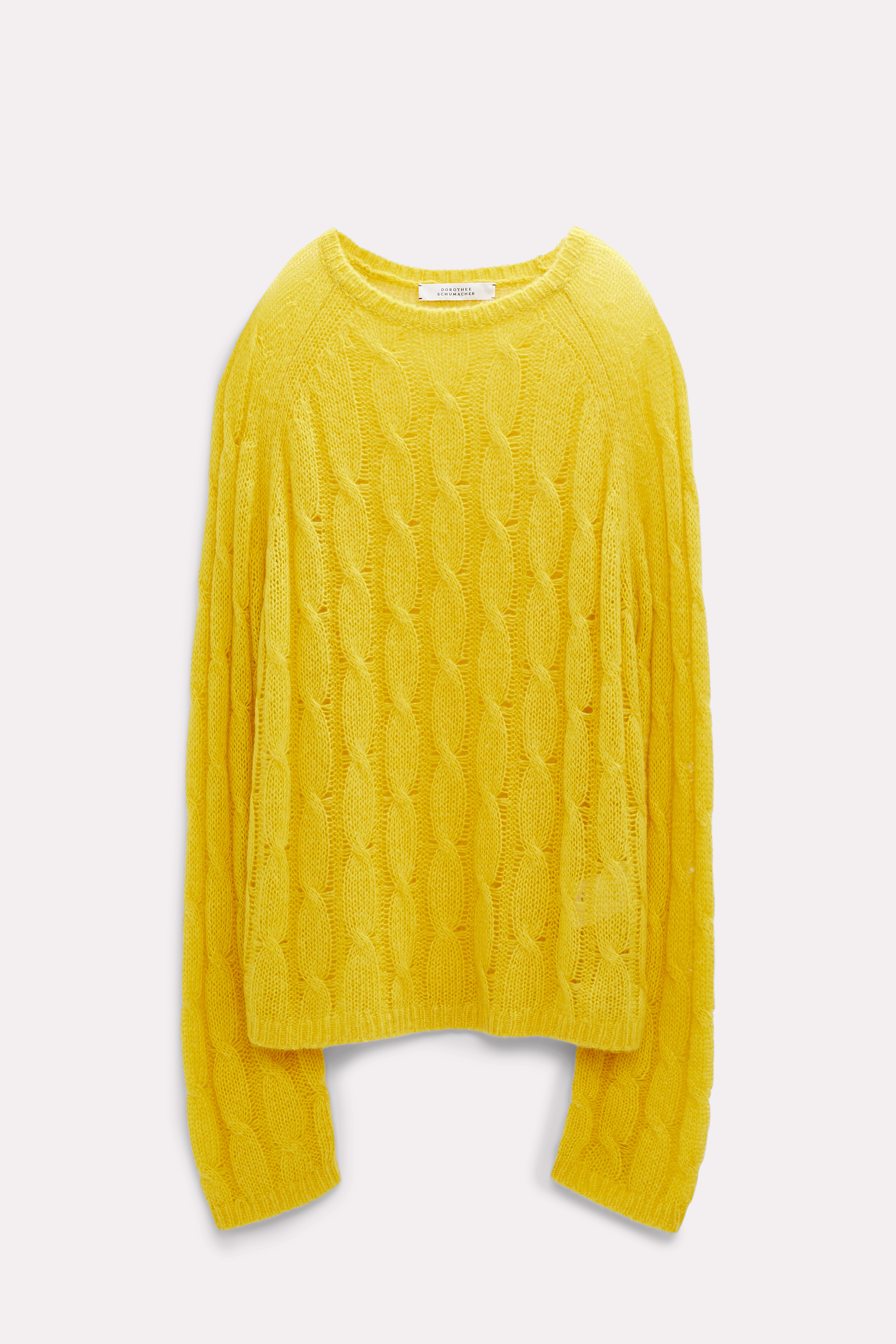 Dorothee Schumacher Transparenter Pullover mit Zopfmuster sun kissed yellow