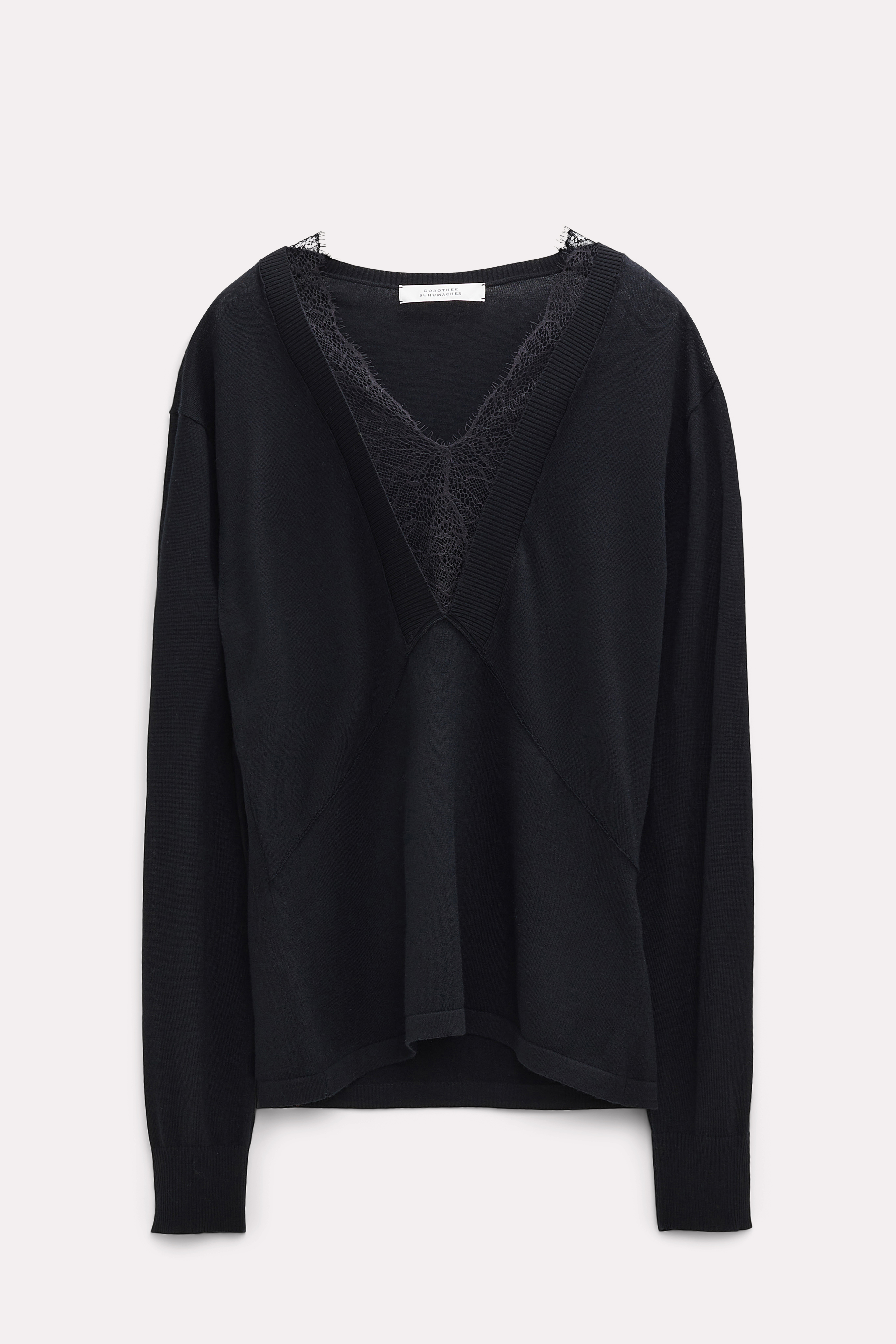 Dorothee Schumacher Sweater with lace details pure black