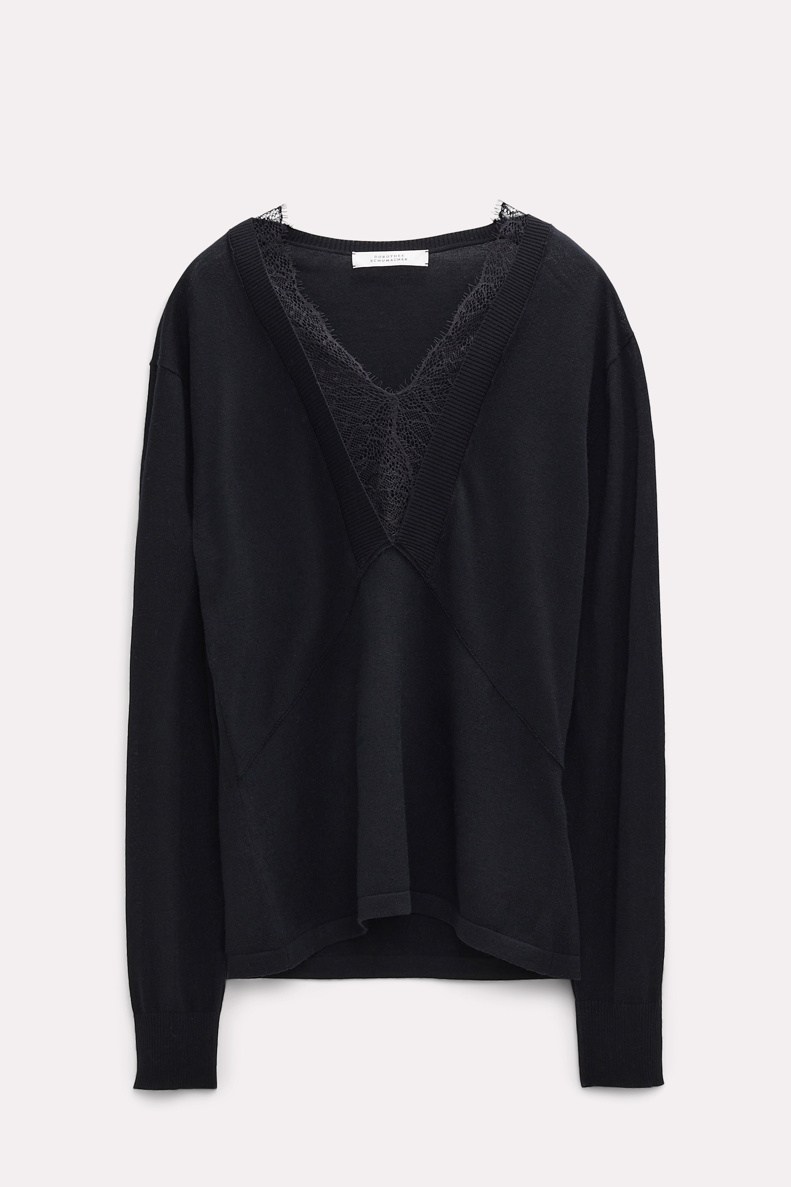 Dorothee Schumacher Sweater with lace details pure black