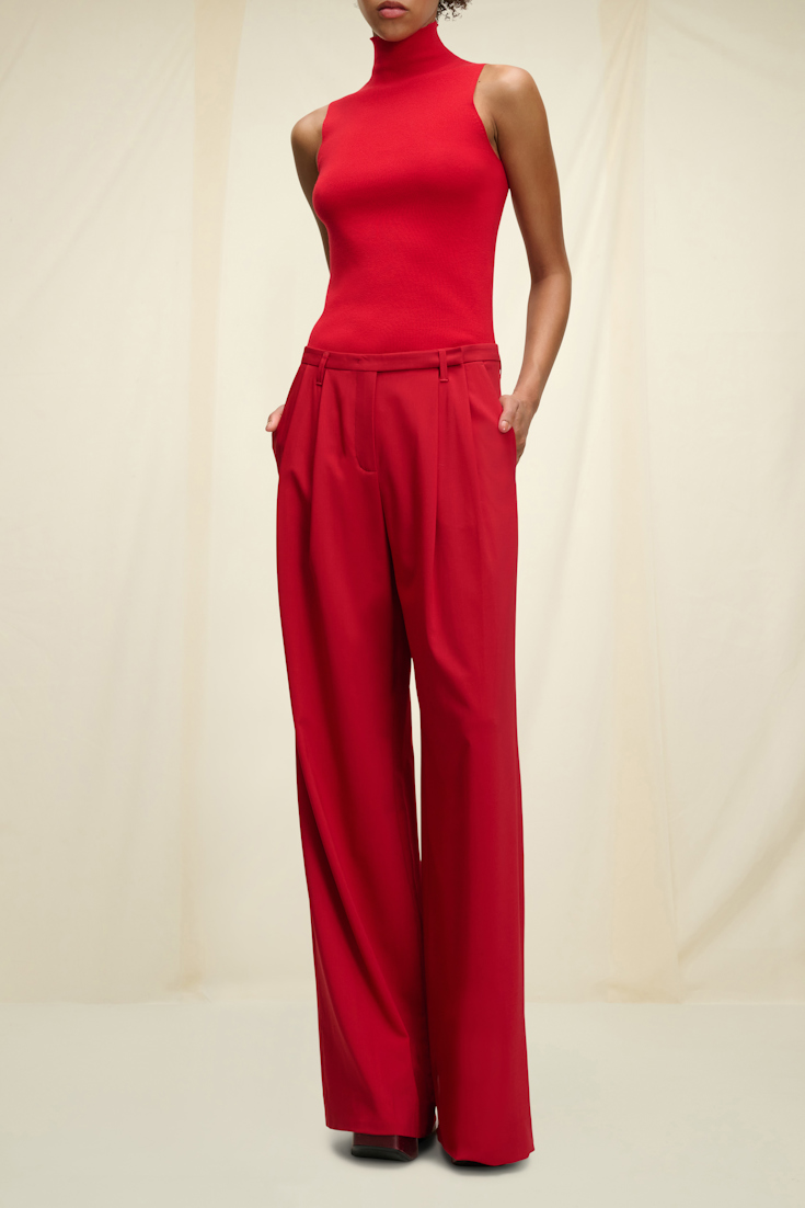 Dorothee Schumacher Merino turtleneck top warm red