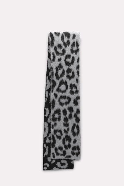 STRIKING LEOPARD scarf Dorothee Schumacher Scarf with a leopard print pattern black grey mix