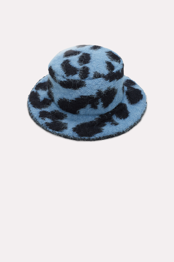 Dorothee Schumacher Hat with a leopard print pattern blue black mix