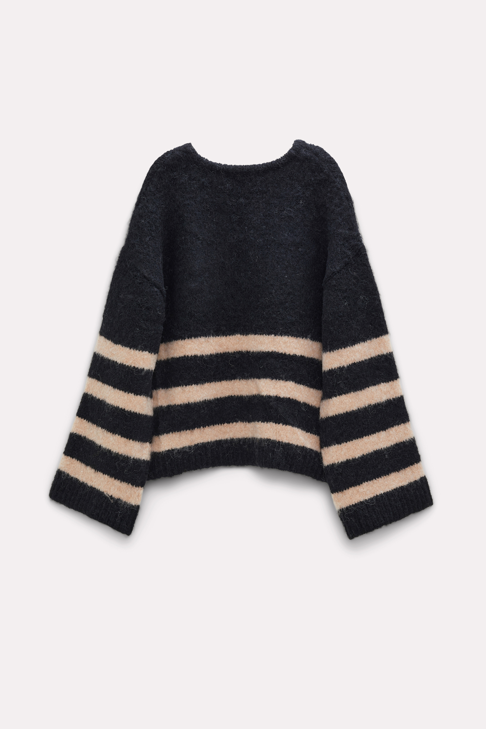 Dorothee Schumacher Striped sweater with lacing black cream mix