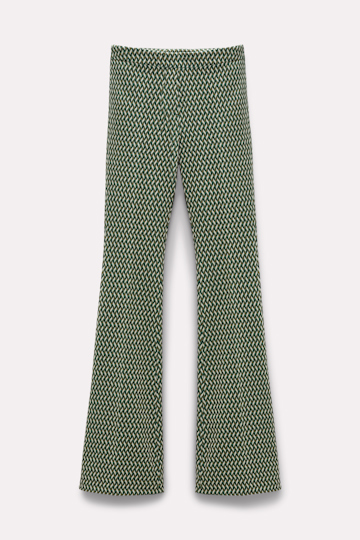 Dorothee Schumacher Bootcut pants with graphic print green stripes