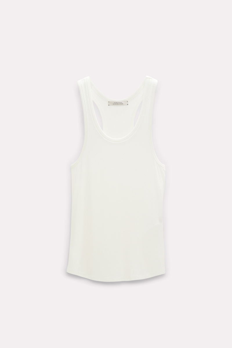 Dorothee Schumacher Ribbed Racerback Top In White