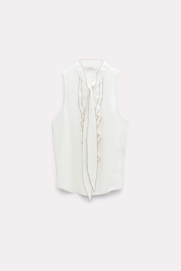 Dorothee Schumacher Top with a flounce plastron white red mix