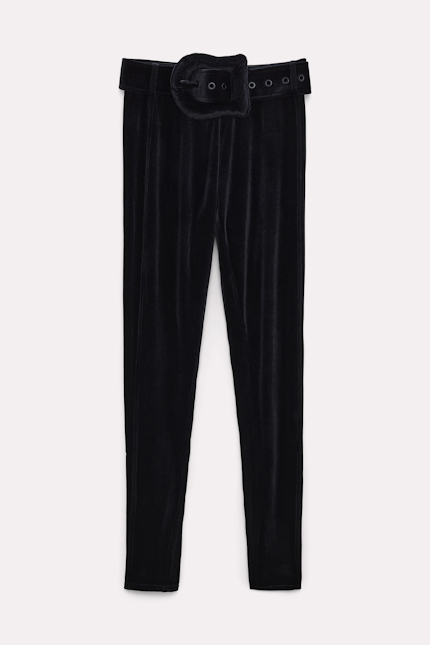 SOFT ELEGANCE pants Dorothee Schumacher Stretch velvet leggings pure black
