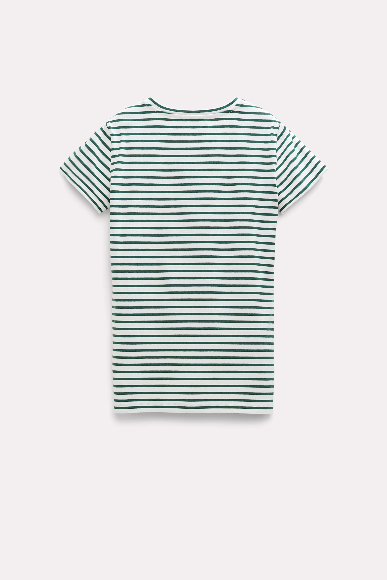 Dorothee Schumacher Striped round neck top with embroidery green cream mix