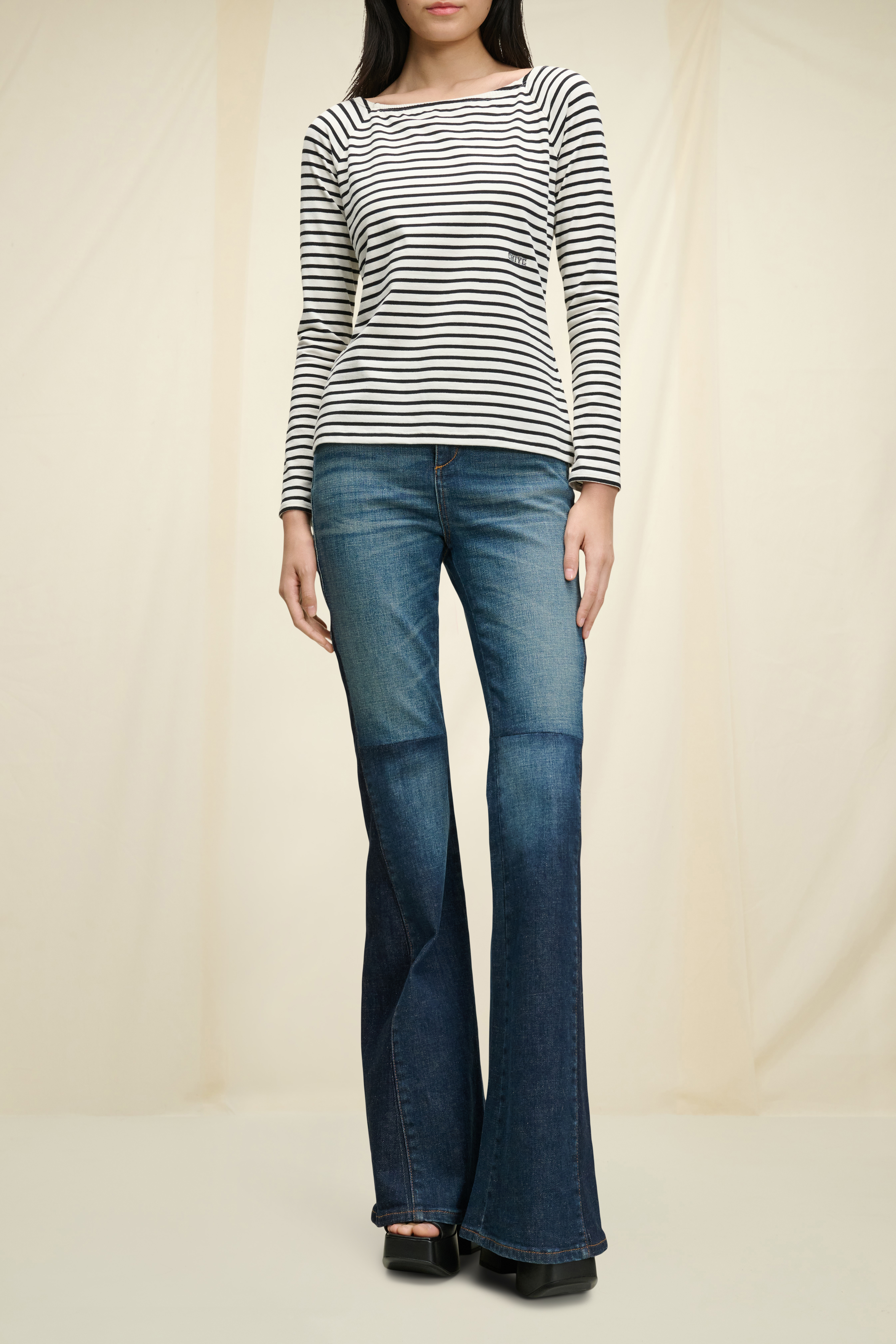 Dorothee Schumacher Embroidered striped top with a bateau