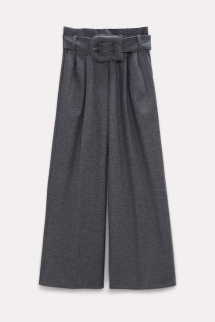 LIGHT SOFTNESS pants Dorothee Schumacher Bundfaltenhose mit integriertem Gürtel charcoal grey melange