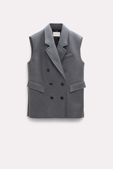 Dorothee Schumacher Wool flannel waistcoat charcoal grey melange
