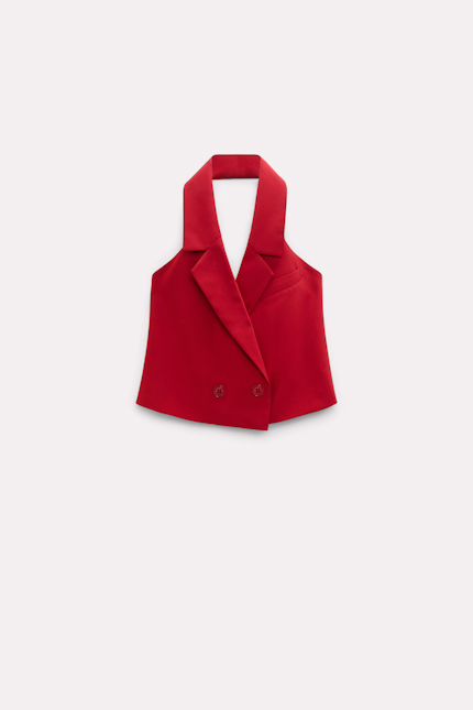 MODERN SOPHISTICATION waistcoat Dorothee Schumacher Halterneck waistcoat adored red