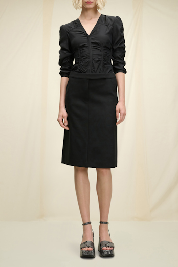 Dorothee Schumacher Skirt with mock zipper trim pure black