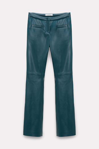 Dorothee Schumacher Shiny eco leather pants dark green