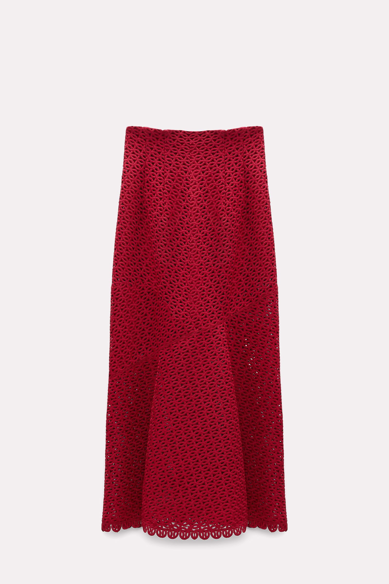 Dorothee Schumacher Macramé lace skirt soft red