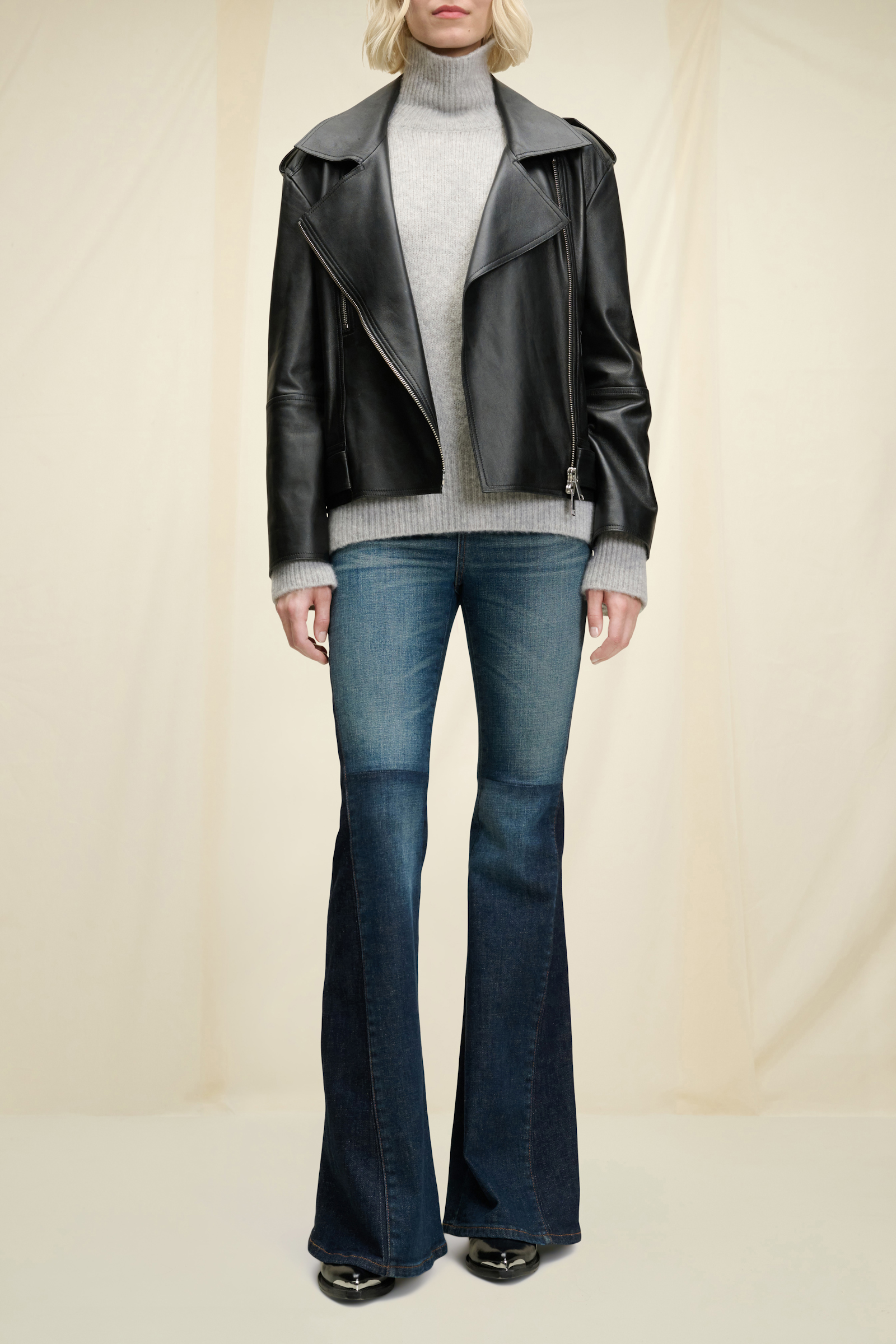 Dorothee Schumacher Biker jacket made of nappa leather charcoal grey