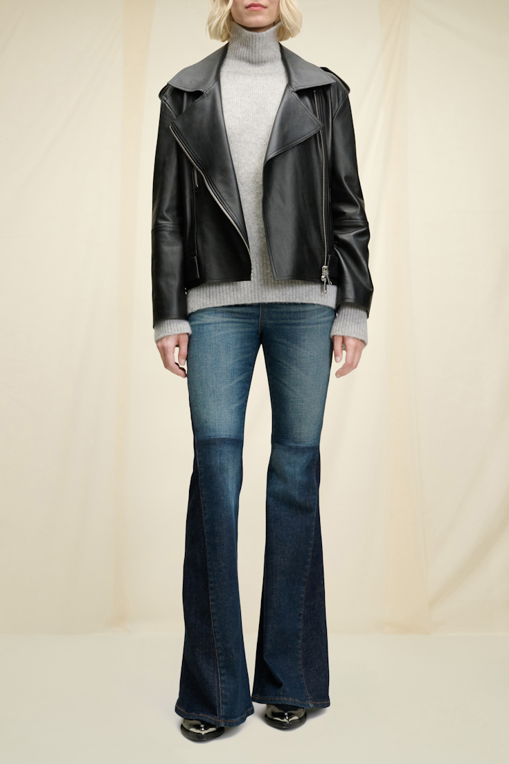 Dorothee Schumacher Biker jacket made of nappa leather charcoal grey