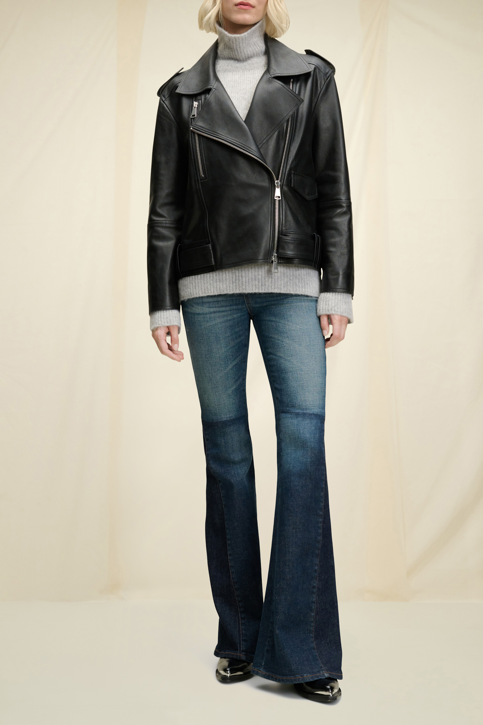 Dorothee Schumacher Biker jacket made of nappa leather charcoal grey