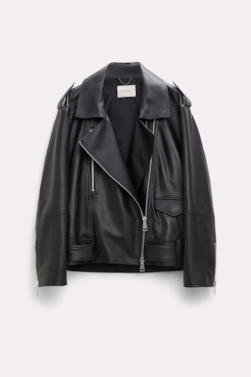 Dorothee Schumacher Biker jacket made of nappa leather charcoal grey