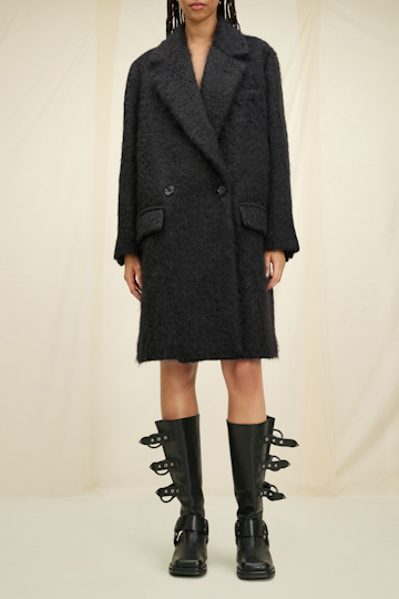 Dorothee Schumacher Oversized coat made from a mohair blend pure black