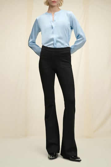 Dorothee Schumacher Silk blouse with round neckline softened blue