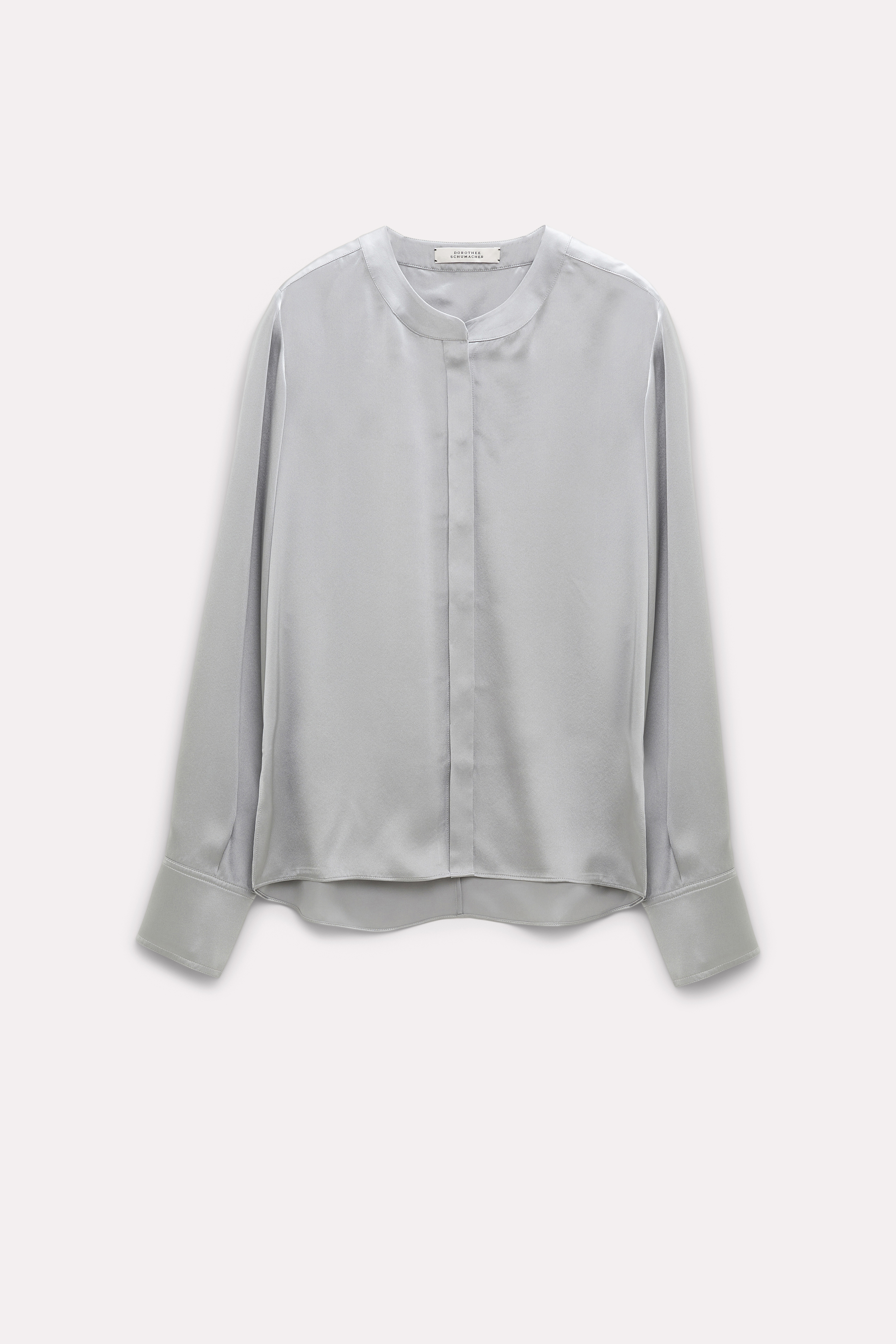 Dorothee Schumacher Silk blouse with round neckline silver grey