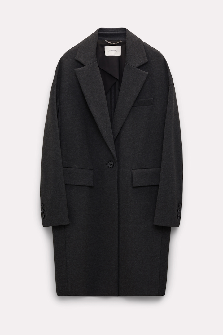Dorothee Schumacher Quilt Jacket With Fur Collar in Chocolate main image 1