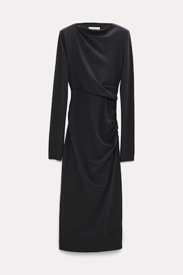 Dorothee Schumacher Punto Milano Kleid mit Drapierungen dark charcoal grey