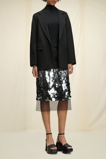 Dorothee Schumacher Punto Milano skirt with sequins and tulle pure black