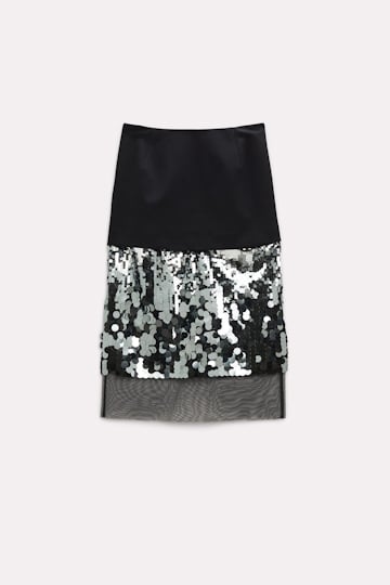 Dorothee Schumacher Punto Milano skirt with sequins and tulle pure black