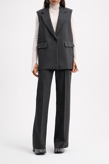 Dorothee Schumacher Punto Milano waistcoat with Satin detail dark charcoal grey